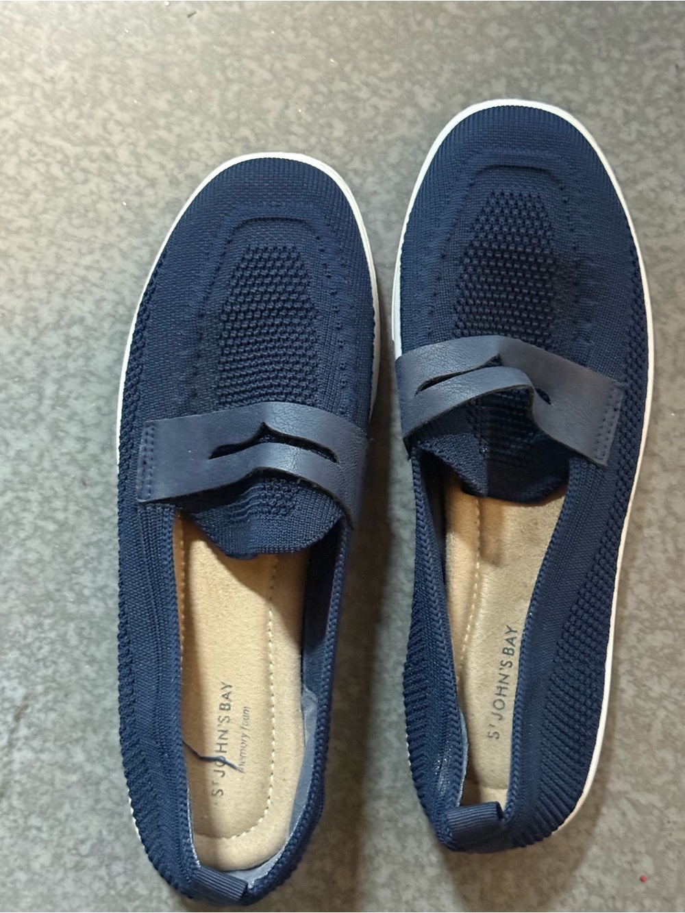 St. John's Bay Navy Knit Slip-On Loafers